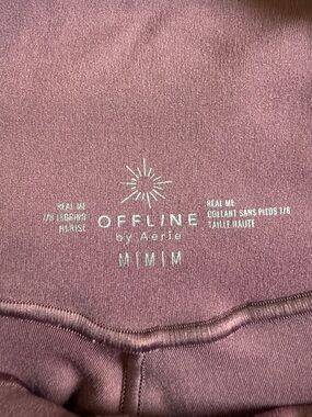 Aerie Offline Real Me 7/8 Hi-Rise Leggings in Mauve